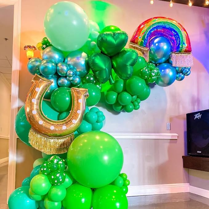 Green Balloons, 50pcs 12 Inch Different Shades Dark Green Balloons Green Latex Party Balloons for Party Decorations Patrick's Day Jungle Forest Themed Decorati