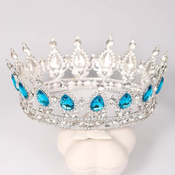 FORSEVEN Queen Crown Rhinestone Wedding Crowns and Tiaras for Women Costume Party Hair Accessories Princess Birthday Crown Crystal Bridal Crown Christmas Decorations Headband