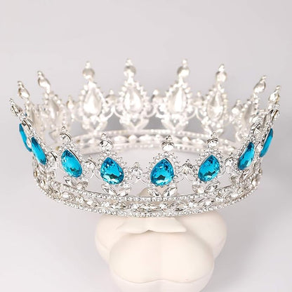 FORSEVEN Queen Crown Rhinestone Wedding Crowns and Tiaras for Women Costume Party Hair Accessories Princess Birthday Crown Crystal Bridal Crown Christmas Decorations Headband