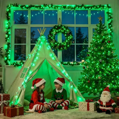 JMEXSUSS 500 LED Green Christmas Lights, 8 Modes Green String Lights Outdoor Plug in, 173ft Christmas Light for Party Xmas Tree Decorations