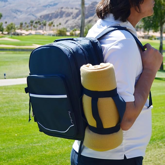 Picnic at Ascot Original Equipped 2 Person Picnic Backpack with Cooler, Insulated Wine Holder & Blanket - Designed & Assembled in the USA