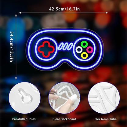 Game Neon Sign, Neon Signs for Wall Decor Neon LED Signs Gaming Room Neon Light Up Signs Home Decor for Bedroom Club Party Bar Shop USB Operated