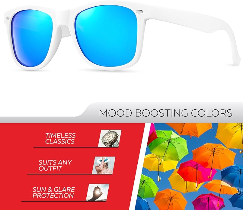 Retro Rewind Polarized Sunglasses for Men and Women - UV Protection Classic Sun Glasses