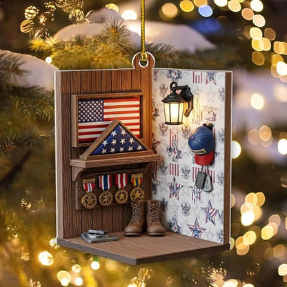 Custom Veteran Ornament 2025, Personalized Military Christmas Tree Decorations, Patriotic Home Decor, Holiday Xmas Gifts for Veterans and Soldiers