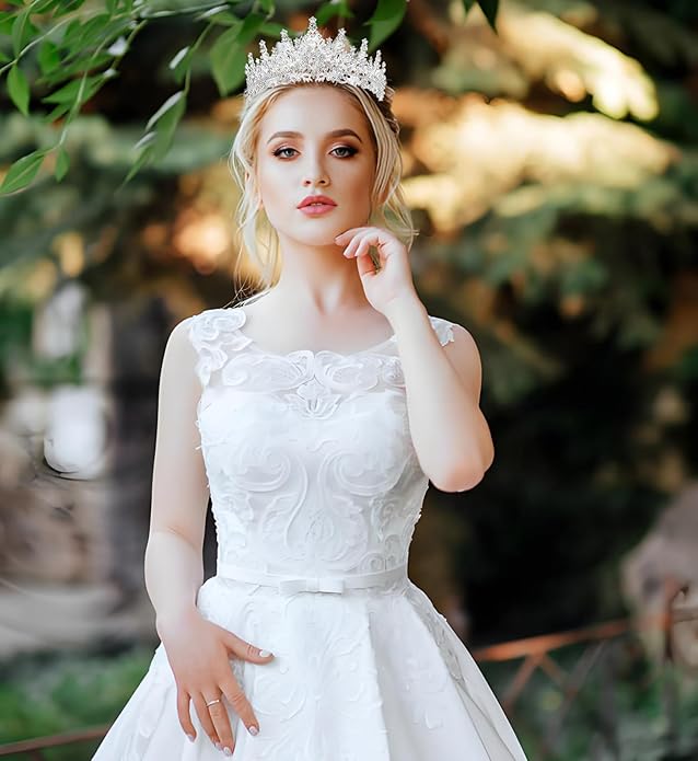 Crystal Tiara Crown for Women, Rhinestone Queen Headband Wedding Bridal Hair Accessories, Princess Crown for Birthday Prom Quinceañera Party Pageant Halloween Cosplay