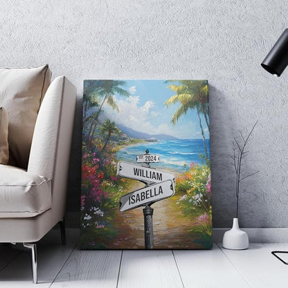 GABITA Personalized Crossroads Street Sign Wall Art for Couples, Anniversary Canvas for Couple, Gift for Valentines Day, Girlfriend Boyfriends Gifts, Custom Poster for Wife and Husband 4