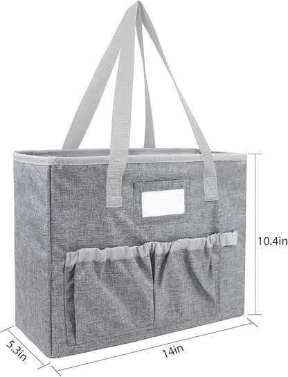 abcxgood Desktop File Organizer Box,Collapsible Hanging Filing Box,Home Office Document Storage Organizer with Front Pocket and Handles, Letter Size Folder.