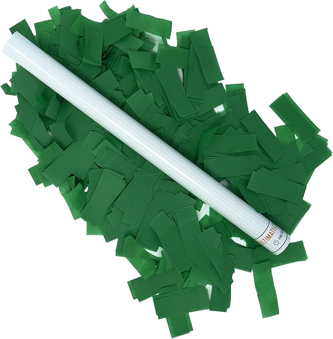 Ultimate Confetti Wand 14 inch Confetti Launcher Wand, Dark Green, 8 Pack - Great for Parties, Weddings and Events Tissue, Metallic and Biodegradable Options