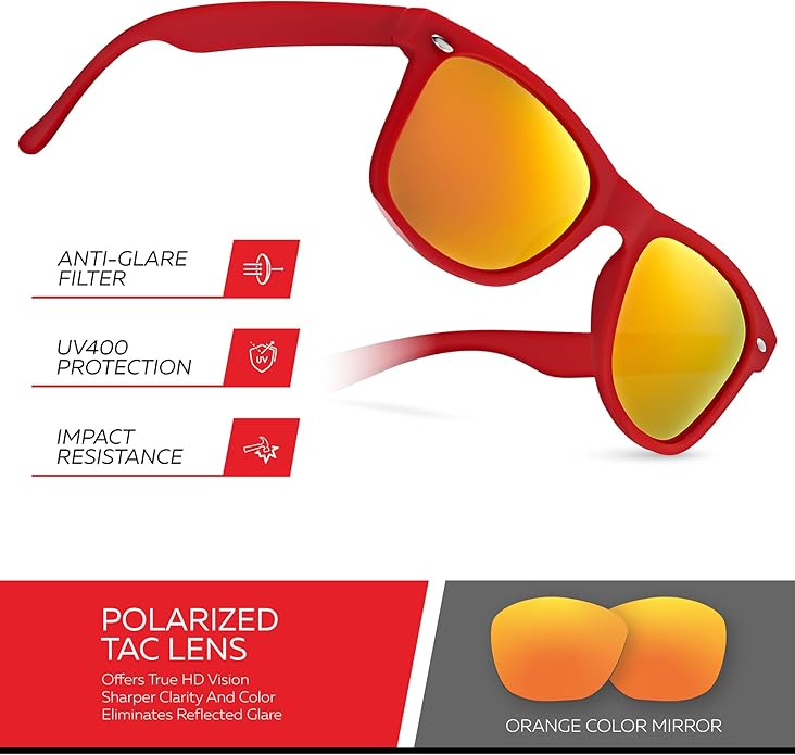 Retro Rewind Polarized Sunglasses for Men and Women - UV Protection Classic Sun Glasses