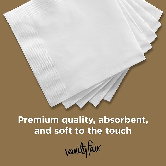Vanity Fair Entertain Paper Napkins, 40 Count (Pack of 8), Disposable Napkins Made For Entertaining And Events
