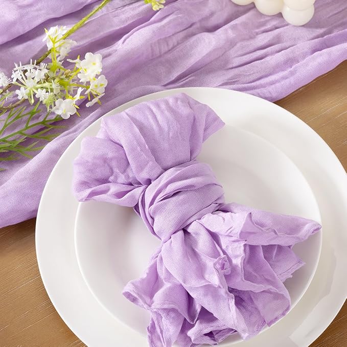 Socomi Lilac Purple Lavender Cheesecloth Napkins Fall Thanksgiving Cheese Cloths Gauze Set of 24 Boho Washable Dinner Table Napkins for Wedding Party Baby Shower Birthday Party Decor