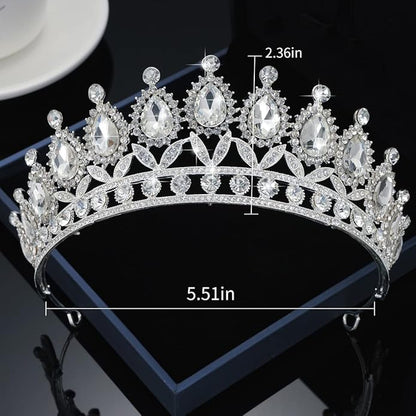 Kamirola Tiaras Princess Crown for Women and Girls Crystal Headbands for Bridal, Princess for Wedding and Party(TR21)