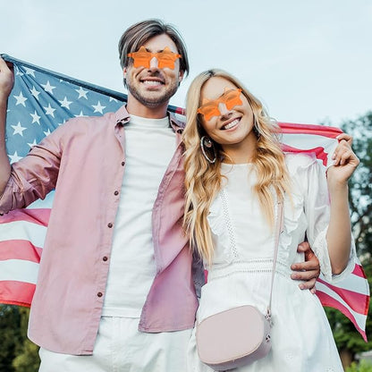 Cindeer 40 Pairs Rimless Star Shape Sunglasses Colorful Transparent Sunglasses Pentagram Glasses for Party