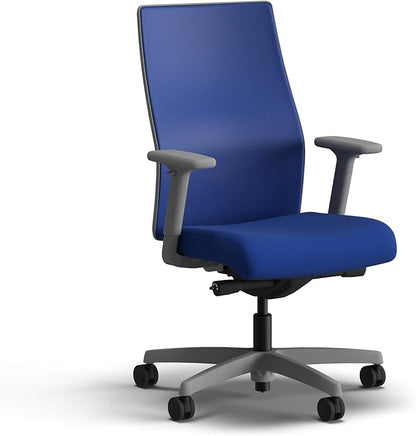 HON Ignition 2.0 Mid Back Task Chair, Spectrum Mesh, Advanced Synchro-Tilt Control, Office Chair with Lumbar Support, Height and Width Adjustable Arms, Titanium Frame, Cobalt