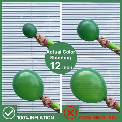 PartyWoo Dark Green Balloons 101pcs 12 Inch Emerald Hunter Forest Green Balloons for Wedding Boy Baby Shower Birthday Christmas Graduation Dinosaur Jungle Golf Theme Party Decorations Green-Y56