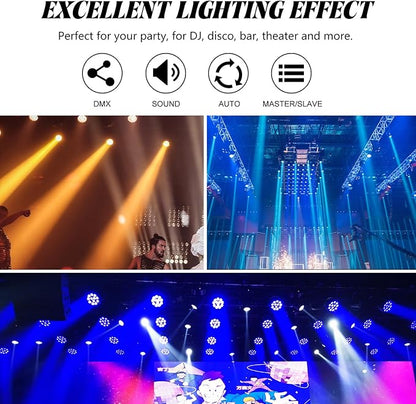 LED Par Lights 18x12W Outdoor Waterproof Stage Light RGBW 4-in-1 DMX Control for Events DJ Disco Festival Wedding Party Outdoor Stage Lighting