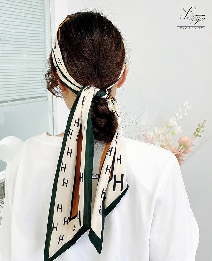 Head Scarf Hair Neck Scarves For Women Purse Bag Scarfs For Handbags Silky Long Thin Satin Headscarf Fashion