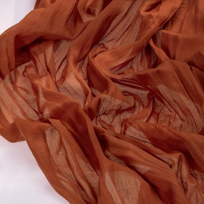 Socomi 6pcs Terracotta Fall Thanksgiving Cheesecloth Table Runner Boho Rustic Gauze 120 inch 10FT Cheese Cloth Runner for Wedding Party Baby Shower Birthday Home Decor Holiday Decorations