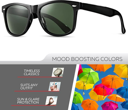 Retro Rewind Polarized Sunglasses for Men and Women - UV Protection Classic Sun Glasses