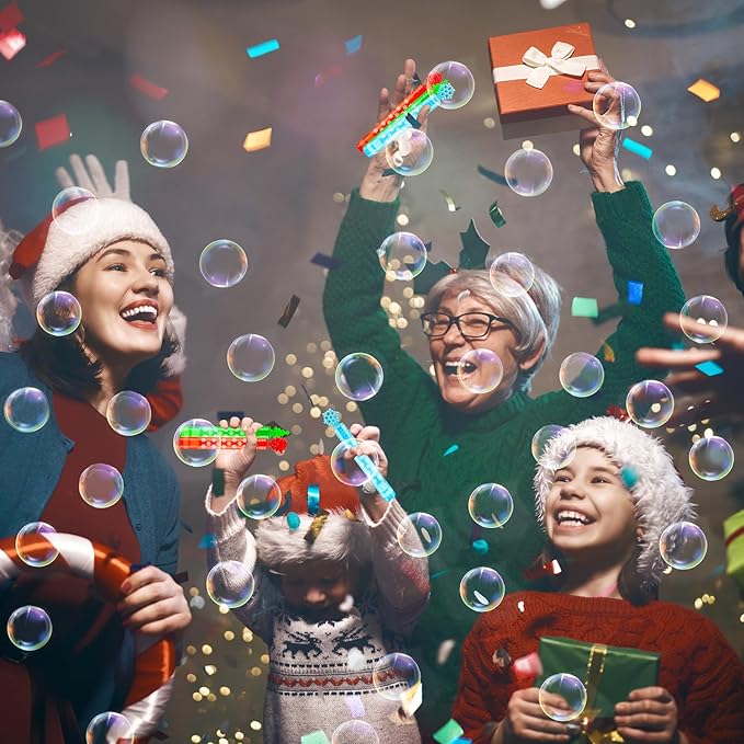 Bulk Christmas Giveaways for Toddlers 200 Pack, Xmas Mini Bubbles Toys Gifts Party Favor Supplies Bulk for Kids, Goody Treat Bag Stocking Stuffer Filler Preschool Prizes Activities for Boys Girls