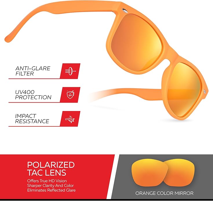 Retro Rewind Polarized Sunglasses for Men and Women - UV Protection Classic Sun Glasses