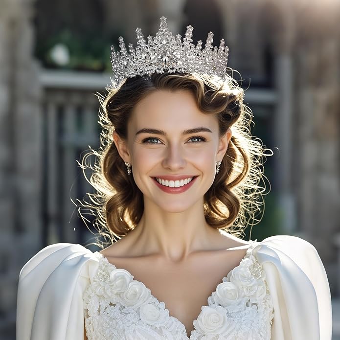 Tiaras and Crowns for Women Crystal Princess Tiaras Rhinestone Queen Crowns For Wedding Bridal Birthday Prom Pageant Party (Tiara 100)