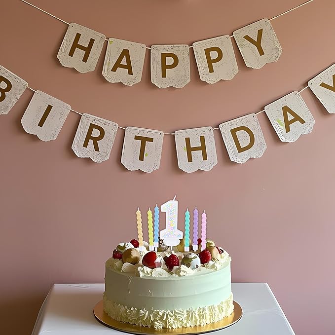 Number Birthday Candle with 12PCS Spiral Candles and A Birthday Card - Perfect for Celebrating Birthdays (Macaron Glitter, Number 1)