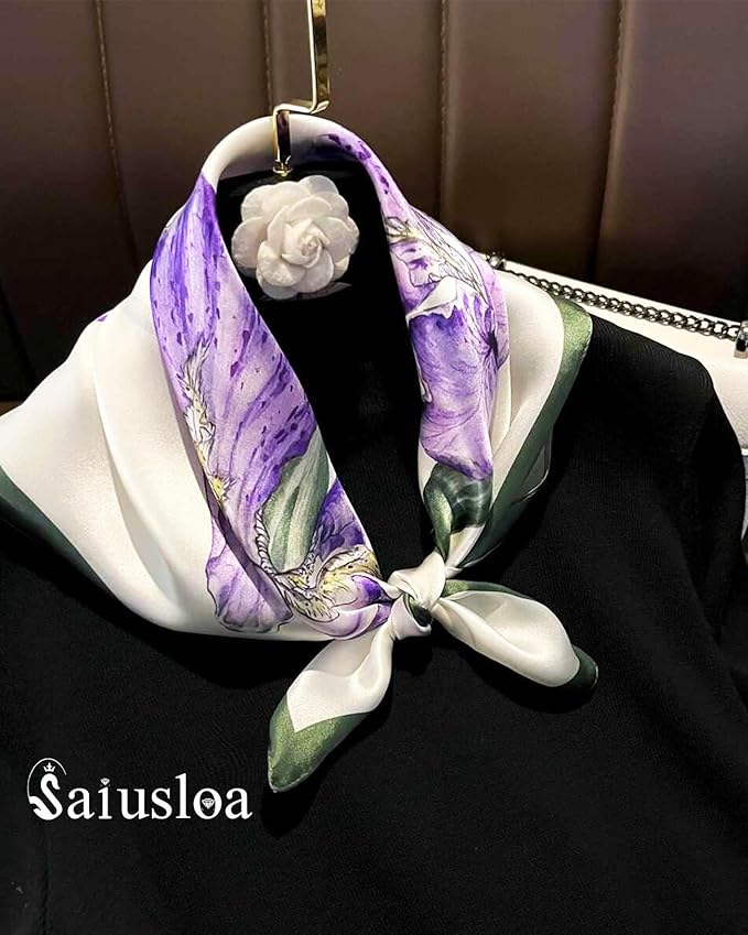 Neck Scarf For Womens Silky Head Scarves Hair Bandanas Square Scarf Fashion Accessories lightweight