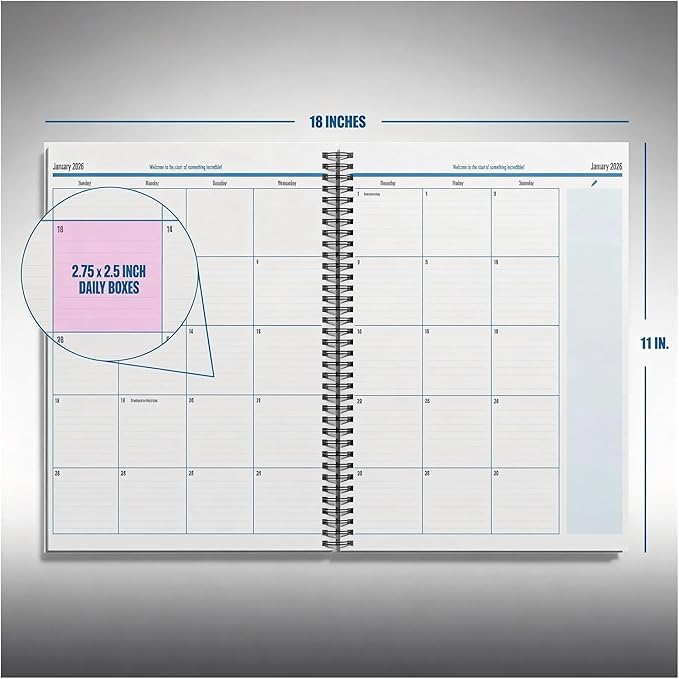 The Big A Planner – Design Your Amazing 2026, Oversized Desk Planner with Large Writing Space, Goal Setting Sections, Flexible Layout, January–December Planning Tool(Set A)