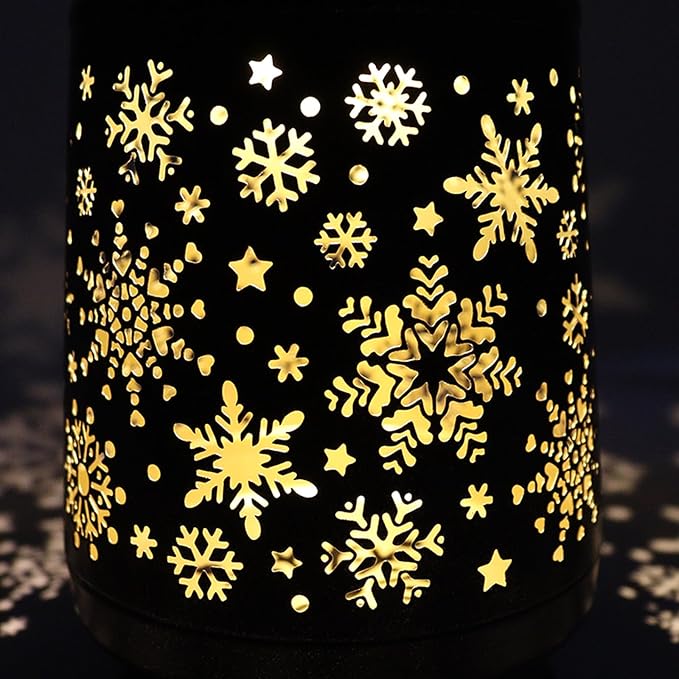 Outdoor Solar Lanterns Waterproof, 2Pack Metal Hanging Solar Lights Snow Garden Decor Birthday Gifts for Women Mom Grandma for Patio Backyard Yard Pathway Porch