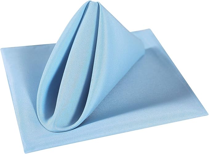 Cloth Napkins 20x20 inch Washable Polyester Dinner Napkins Soft Table Napkins for Wedding Party Dining Banquet(Blue Mist,100PCS)