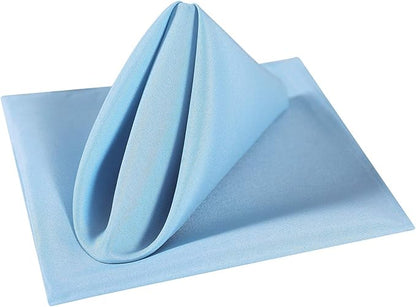Cloth Napkins 20x20 inch Washable Polyester Dinner Napkins Soft Table Napkins for Wedding Party Dining Banquet(Blue Mist,100PCS)