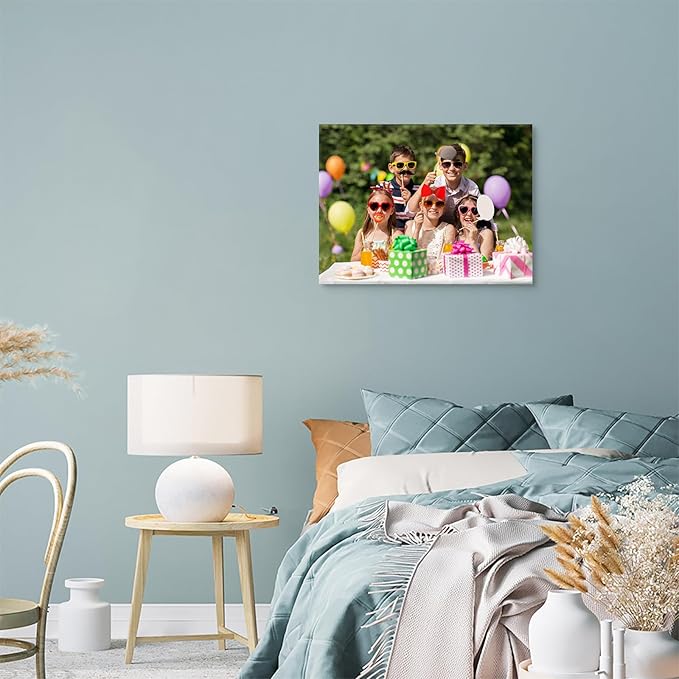DBLAKI Personalized Custom Canvas Prints - Custom Framed Canvas Prints With Your Photos,Printed Photo To Canvas Wall Art Ideal for Home Decor Gifts Keepsakes 16" x12"