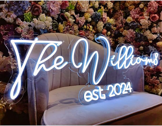 Custom Neon Sign – Personalized LED Neon Light, Customizable Name & Logo Sign for Wedding, Birthday, Business, Bar, Salon, Home Wall Decor – Light Up Event & Party Decoration