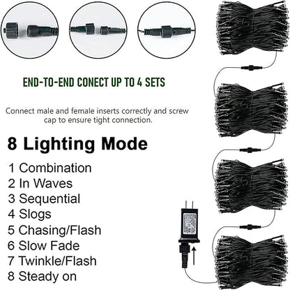 TW SHINE Halloween Lights, 200 LED 66FT Outdoor Halloween Light Plug in with 8 Modes, Waterproof Christmas Lights Outdoor, Indoor Decorations for Party Yard Haunted House Decor, Purple