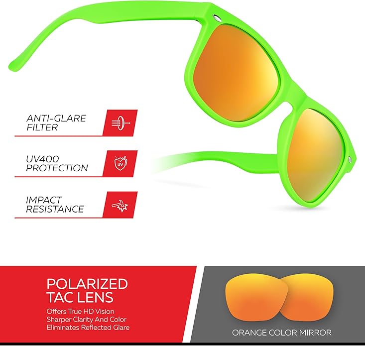 Retro Rewind Polarized Sunglasses for Men and Women - UV Protection Classic Sun Glasses