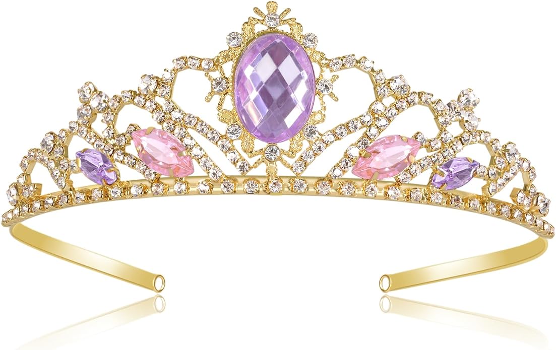 Princess Crown Sparkle Gold Crown Headband Princess Dress Up Accessories for Halloween Christmas Party