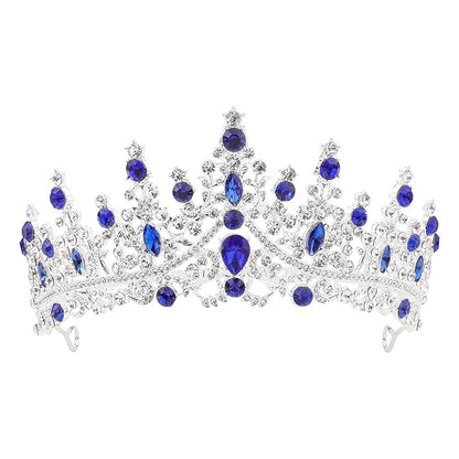 COCIDE Blue Crystal Tiaras and Crowns for Women Princess Queen Crowns for Women Rhinestone Tiaras for Girls Bride Wedding Hair Accessories for Bridal Birthday Party Prom Halloween Cosplay Christmas