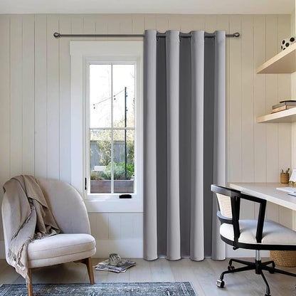 ChrisDowa Grommet Blackout Curtains for Bedroom - Thermal Insulated Room Darkening Curtains for Living Room (1 Panel Set, Light Grey, 52W x 72L)