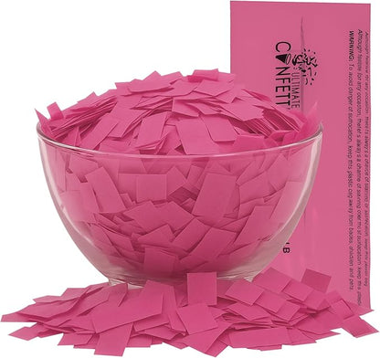 Ultimate Confetti, Fuchsia Pink Tissue Paper Confetti - Rectangular Flame-Resistant and Slow-Falling Biodegradable Confetti for Cannon and Launcher use, Best for Celebrations - 1 lb, 16 oz