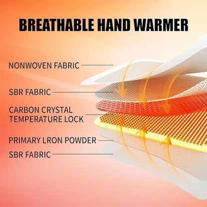Hand Warmers Disposable - Up to 10 Hours of Heat - 50/100/200 Pack Super Long Lasting Air Activated Warmers, All Natural, Portable for Body, Hands & Toes - Odorless Hot Warmer Heater for Sport