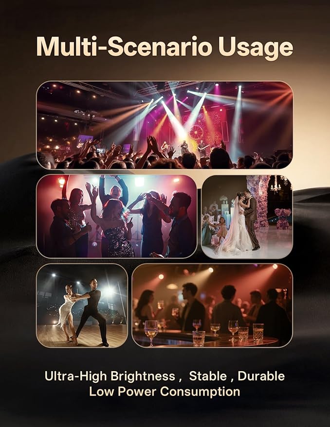 LED Par Lights 36 LED Stage Lights 7 Modes RGB DJ Lights with Sound Activated Remote and DMX Control DJ Uplighting for Birthday Party Events Wedding Christmas Stage Lighting (8 Packs)