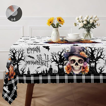 Eikione Rectangular Tablecloth 140x180inch, Halloween Pumpkin Tablecloth Waterproof and Wrinkle-Free, Table Covers, Summer Decorations for Home Dining