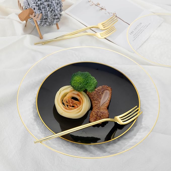 100 PCS Gold Plastic Forks, Heavy Duty Disposable Gold Forks, Gold Silverware Plastic Utensils for Party, Birthday, Wedding