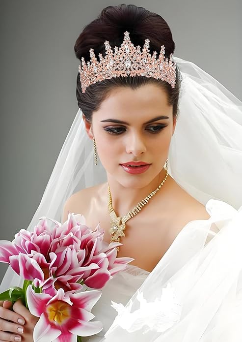 Crystal Tiara Crown for Women, Rhinestone Queen Headband Wedding Bridal Hair Accessories, Princess Crown for Birthday Prom Quinceañera Party Pageant Halloween Cosplay