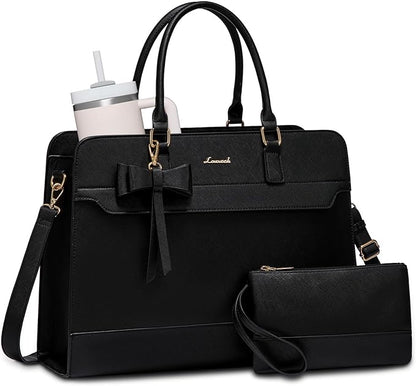 LOVEVOOK Laptop Tote Bag for Women,Leather Work Bag, Waterproof Business Teacher Bag,Large Computer Handbag Purse Briefcase,Office Gifts for Women
