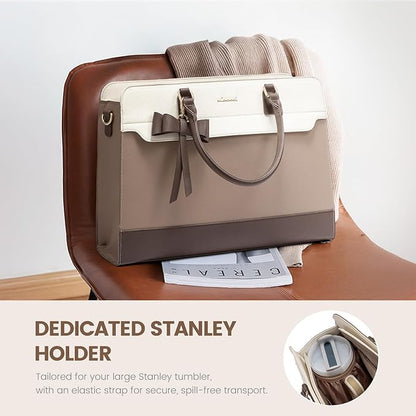 LOVEVOOK Laptop Tote Bag for Women,Leather Work Bag, Waterproof Business Teacher Bag,Large Computer Handbag Purse Briefcase,Office Gifts for Women