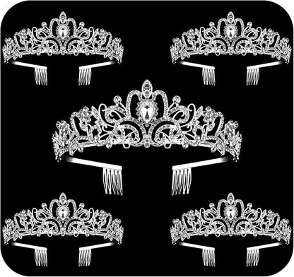 Crystal Tiara Crowns For Women Girls Princess Elegant Crown with Combs Women's Headbands Bridal Wedding Prom Birthday Party