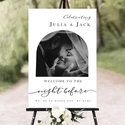 Personalized Rehearsal Dinner Welcome Sign, The Night Before Welcome Sign, Wedding Rehearsal Party Home Decor, Rehearsal Dinner Sign, Elegant Welcome Sign, Wedding Decorations Ceremony #2