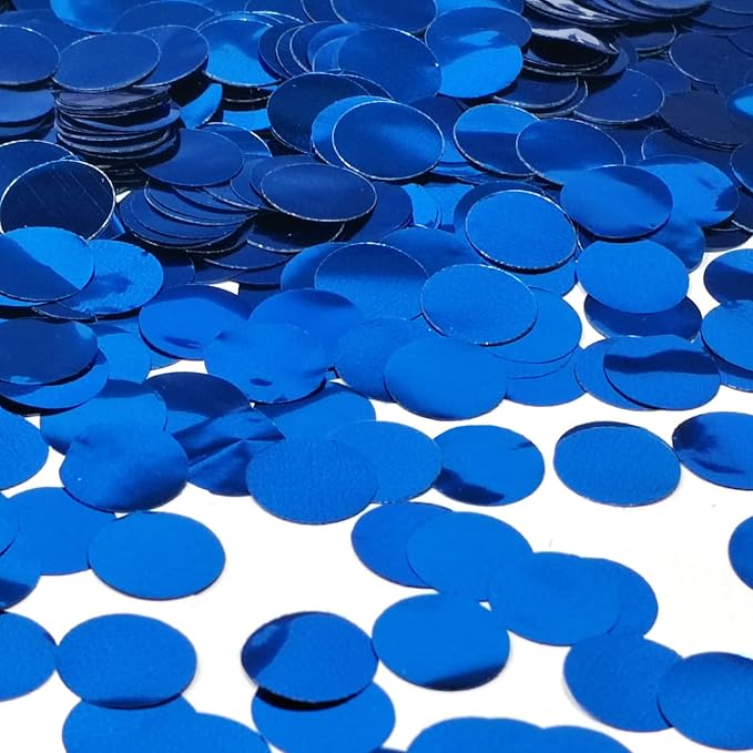 Blue Metallic Shiny Round Confetti 0.6 Inch-Table Sequin Confetti for Party Wedding Decoration(3.52 oz)